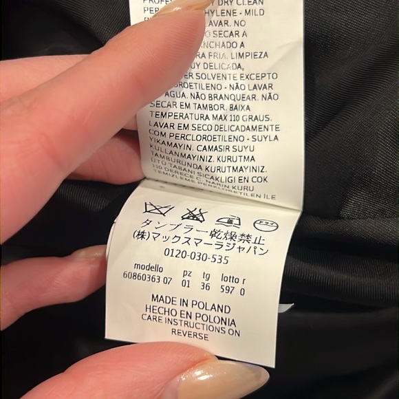 Vintage Max Mara Black Jacquard Wool Coat - Picture 15 of 16